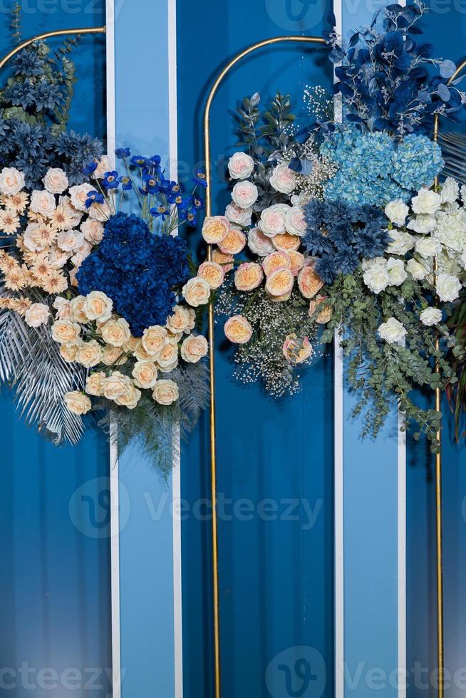Fondo de telón de fondo de flores de boda, fondo colorido, rosa fresca, ramo de flores foto