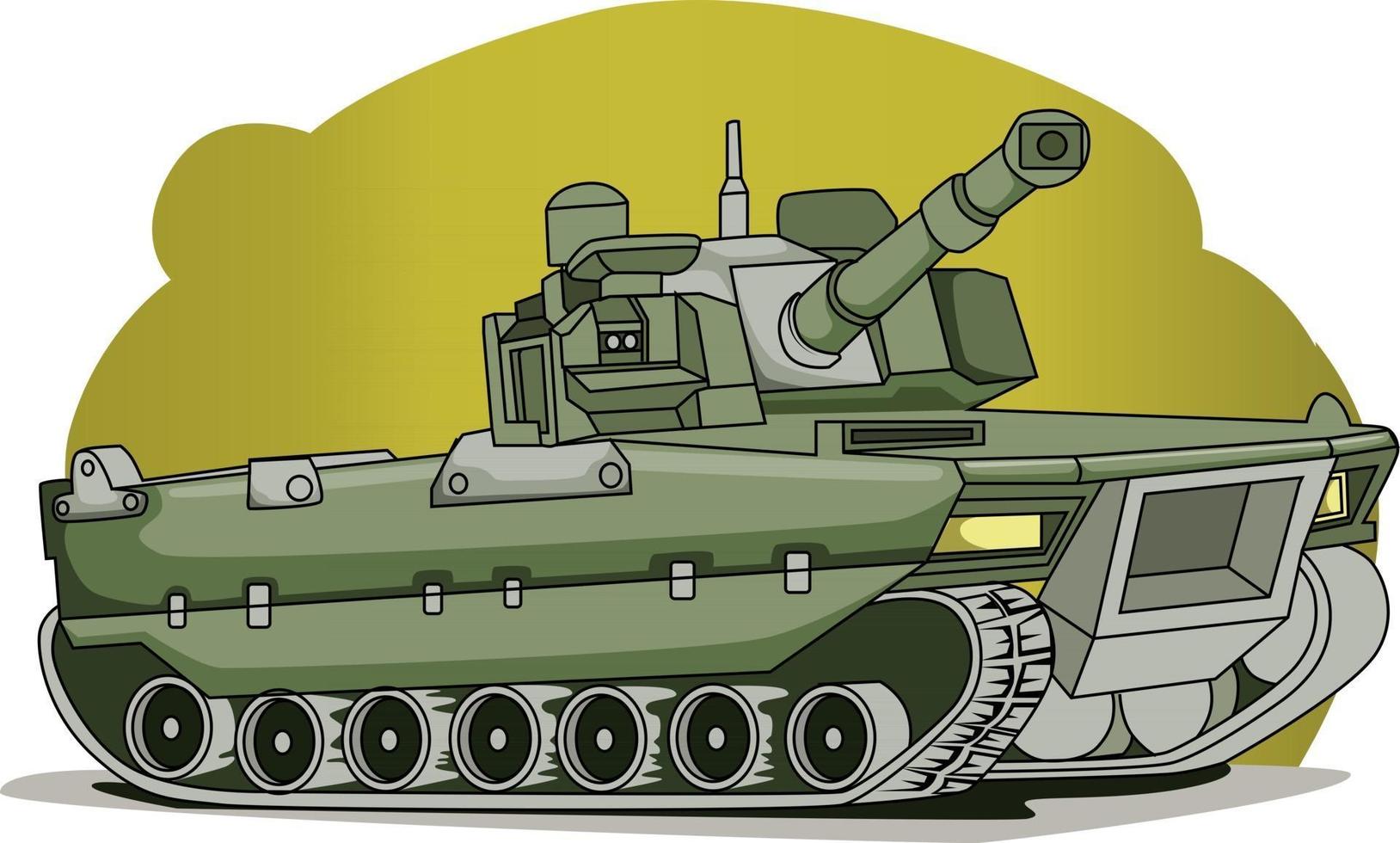 tanque monstruo mano dibujo ilustración vector