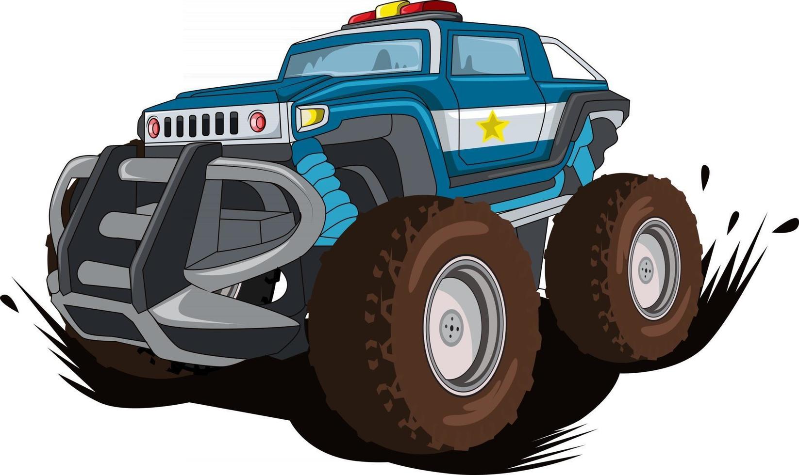 vector de ilustración de coche monstruo de policía