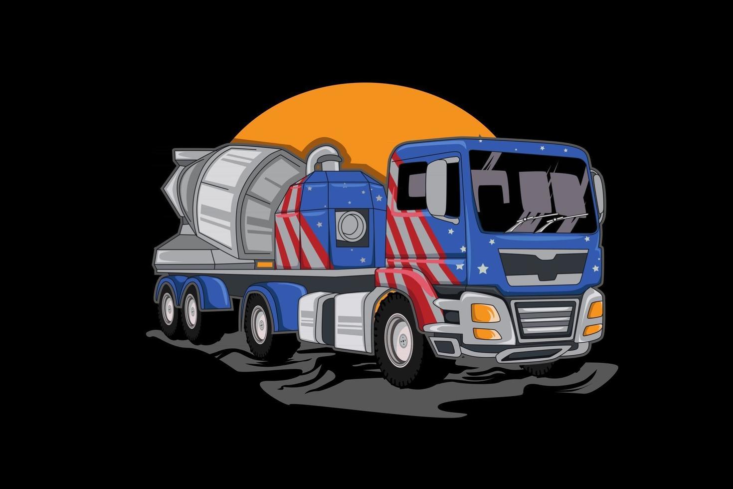 vector de ilustración de camión grande americano
