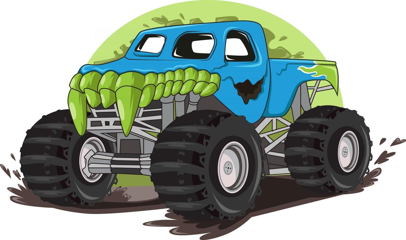 truck monster character illustration vector