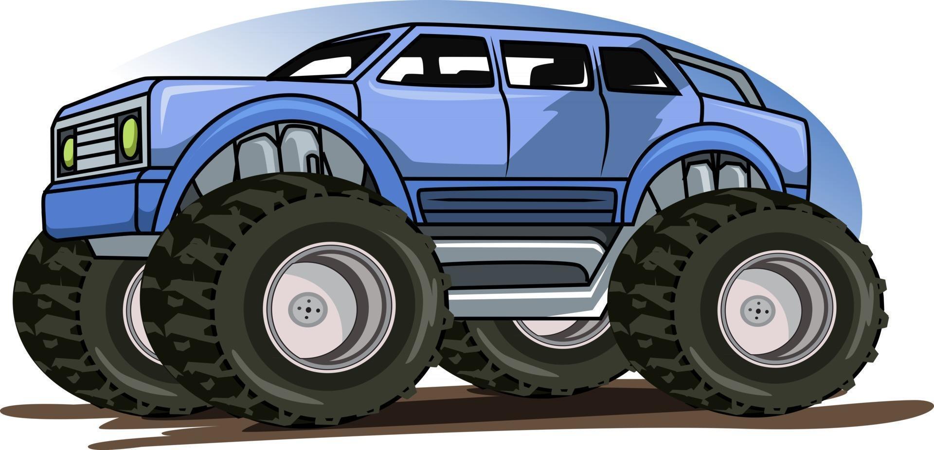 vector de ilustración de coche de camión monstruo