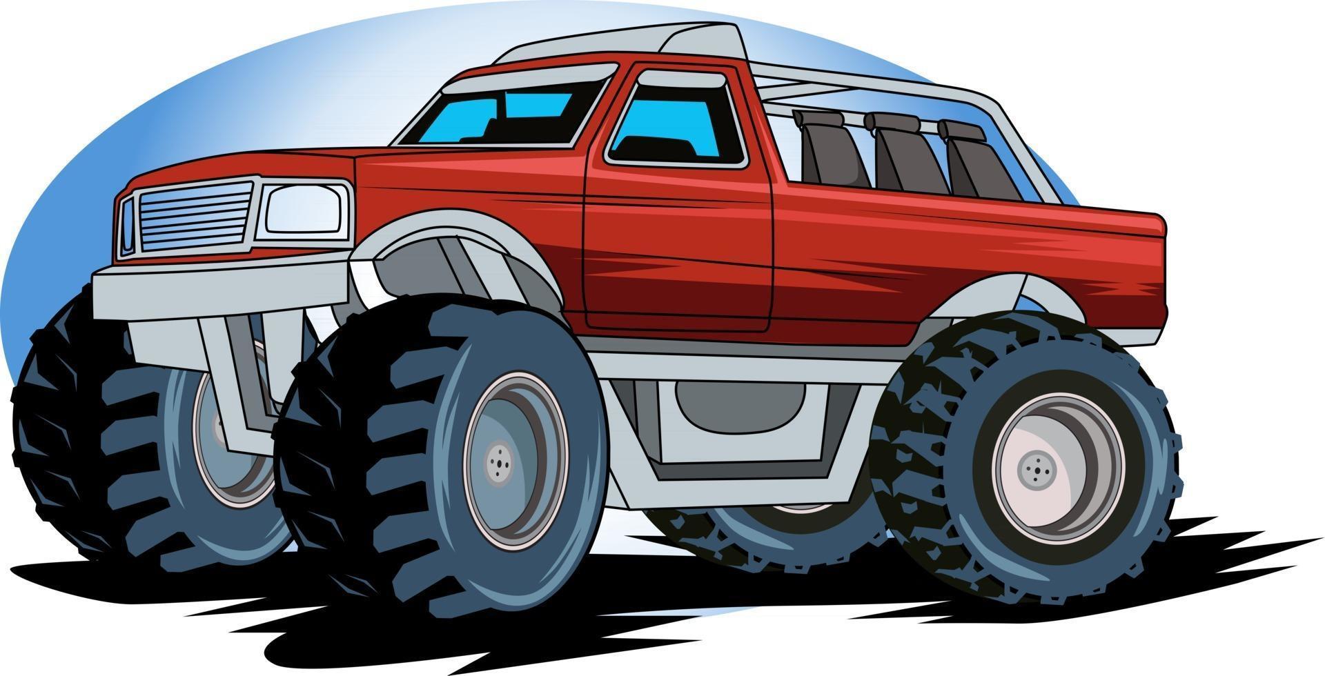 vector de ilustración de coche de camión monstruo