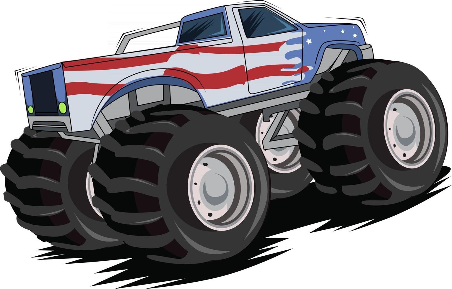 american monster truck vector