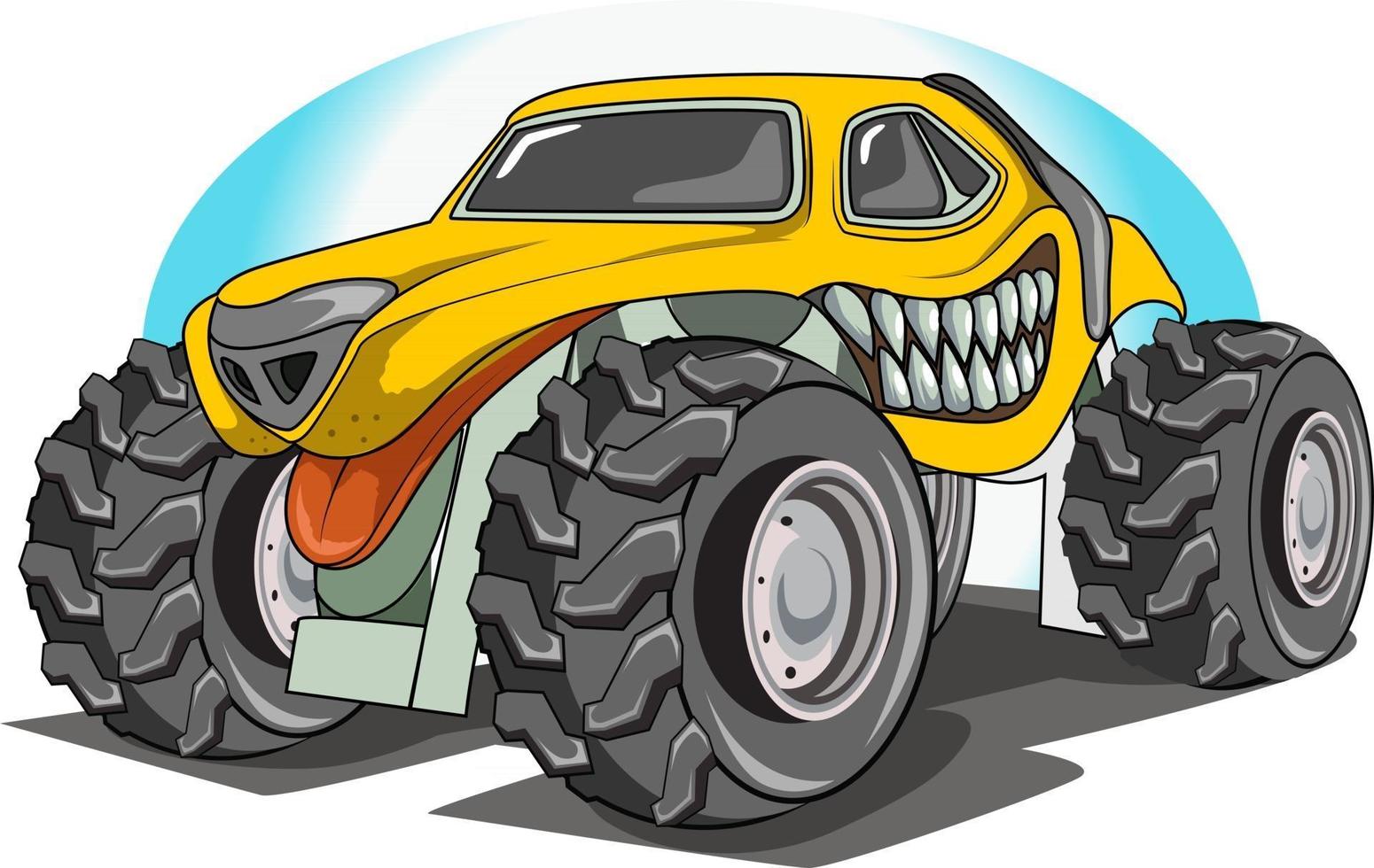 dog monster truck vector