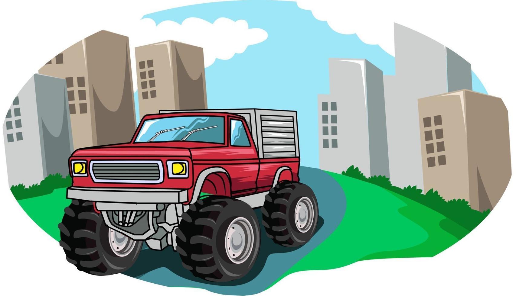 the big monster truck car vector