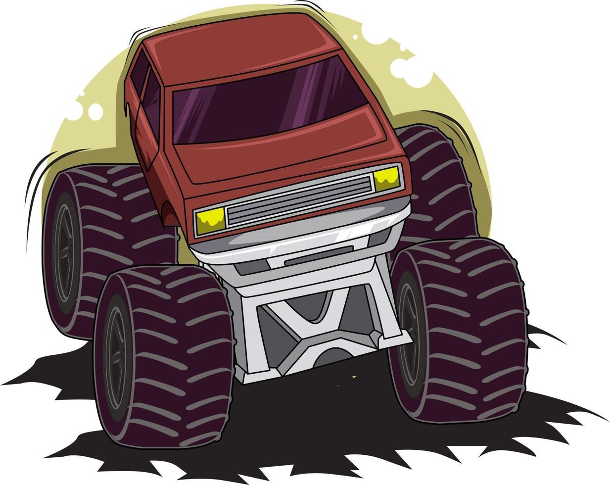 vector de ilustración de coche de camión monstruo todoterreno