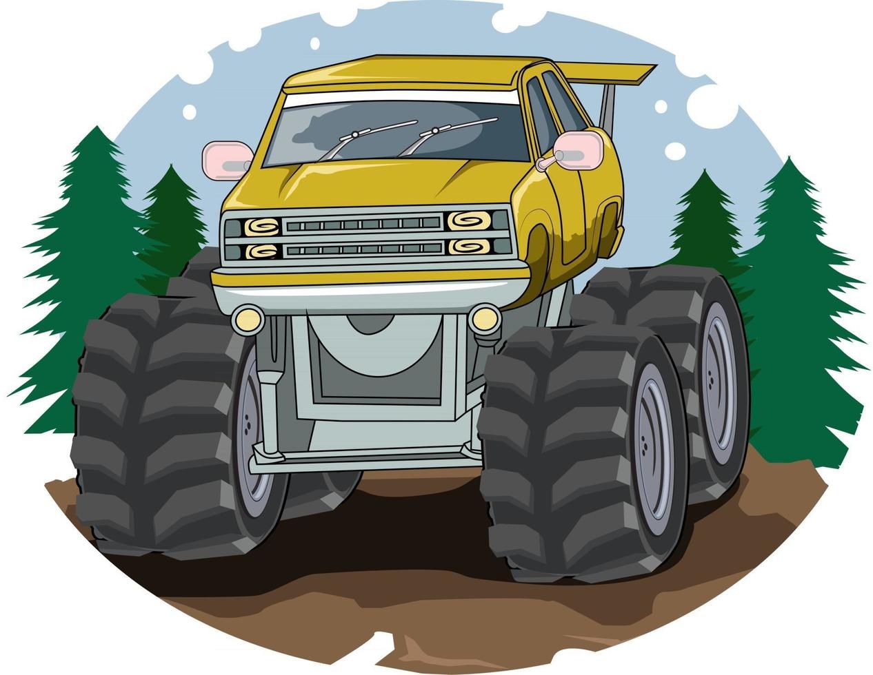 red monster truck vector