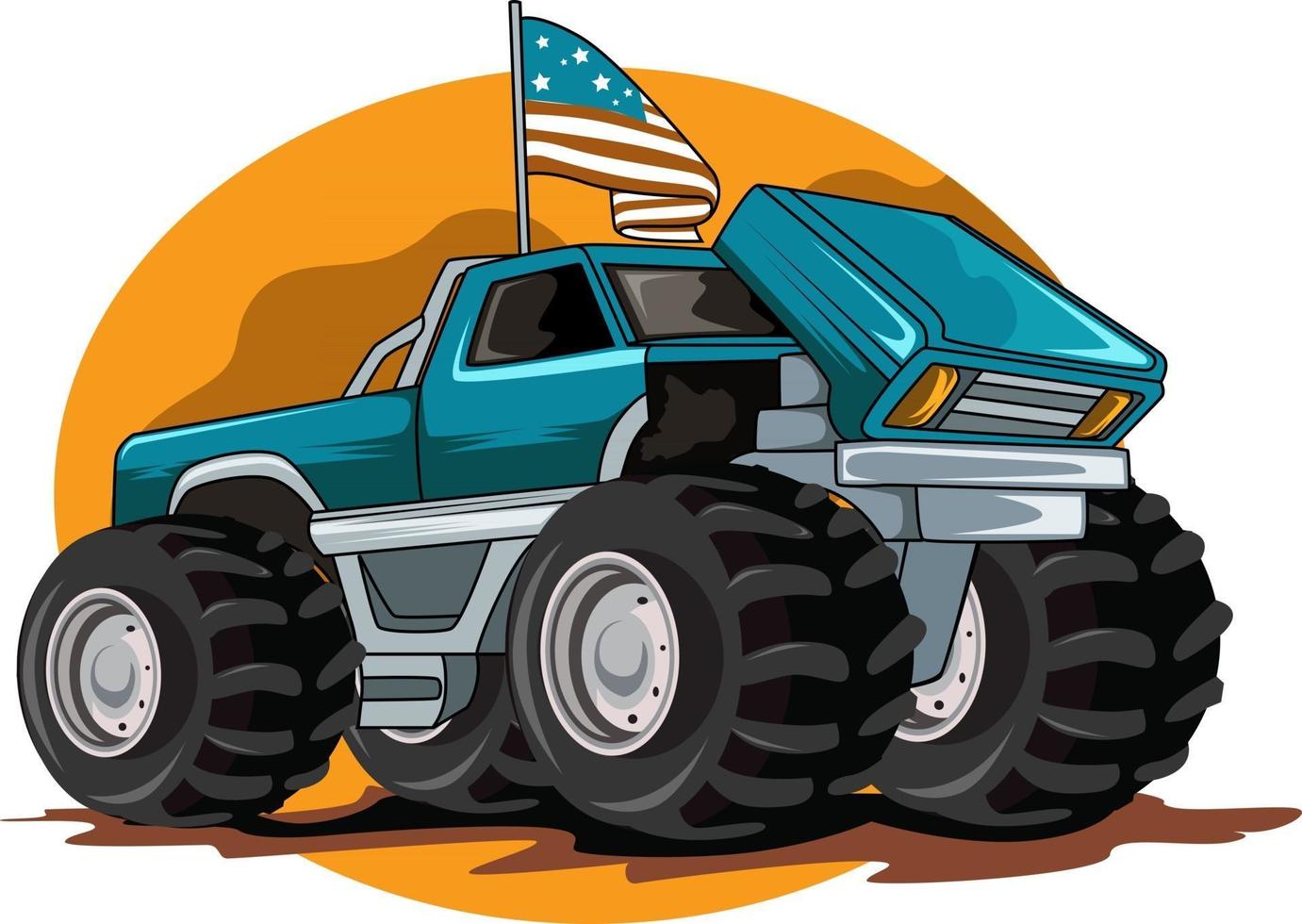 vector de ilustración de camión monstruo americano