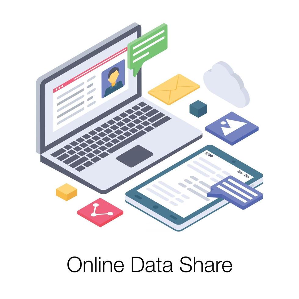 compartir datos en línea vector