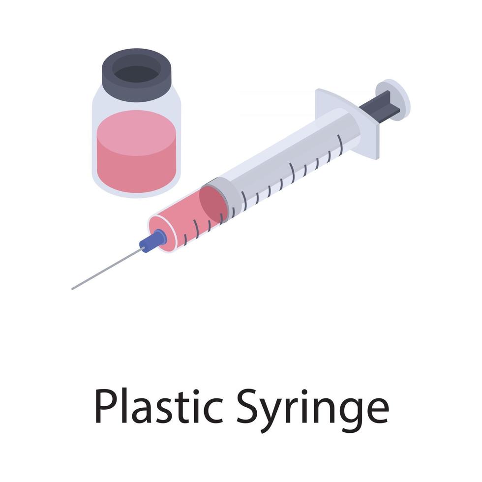 Medical Plastic Syringe vector