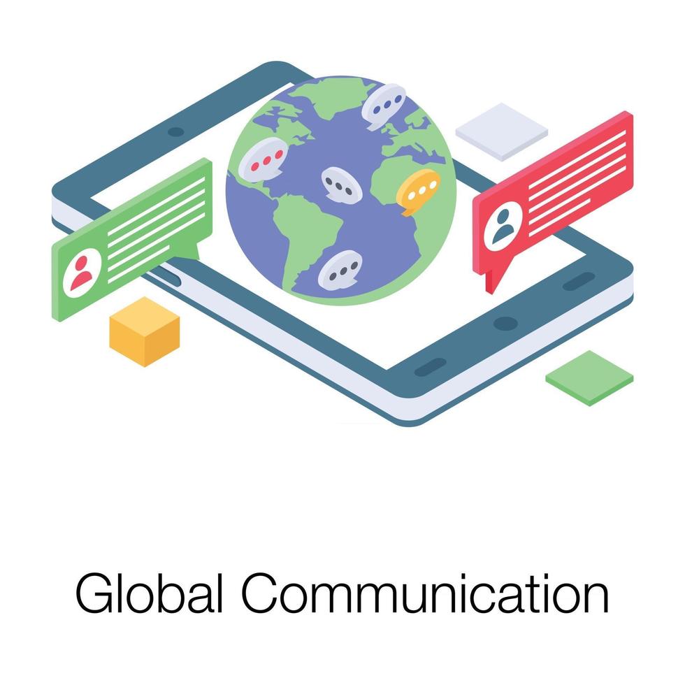 conceptos de comunicación global vector