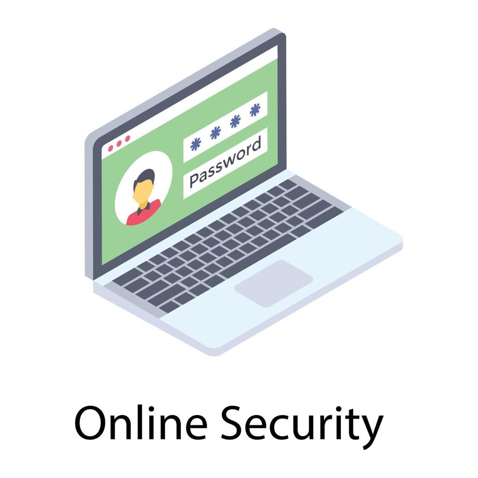 conceptos de seguridad online vector