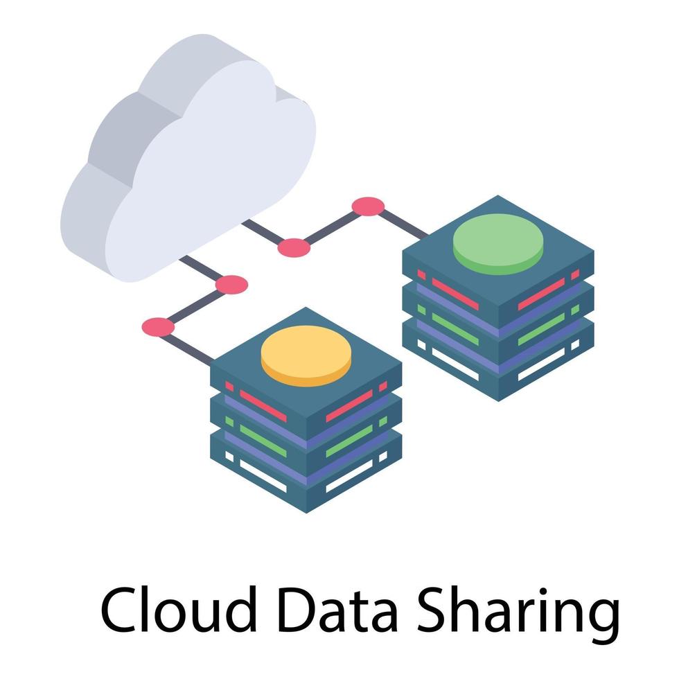 intercambio de datos en la nube vector