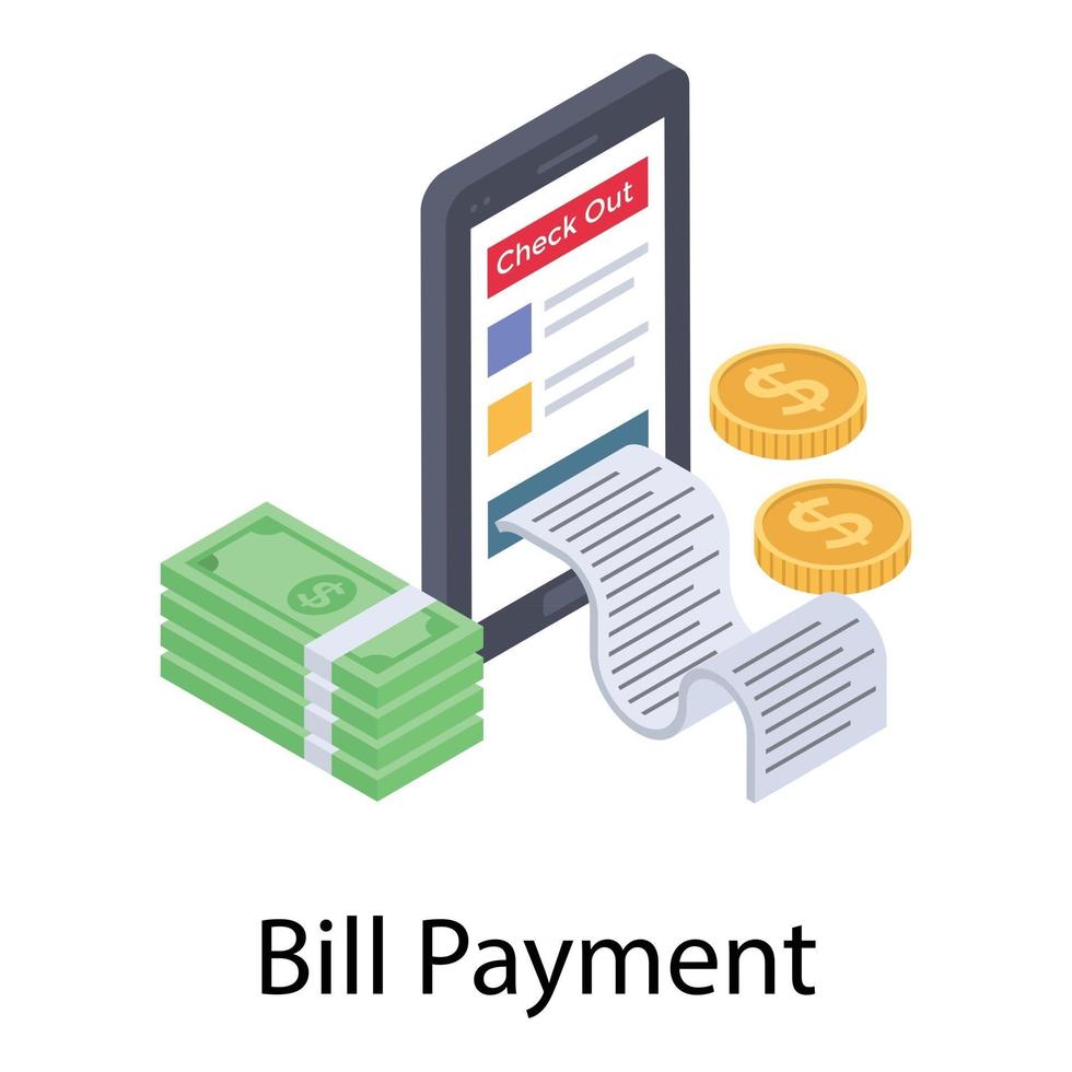 Online Payment Bill vector