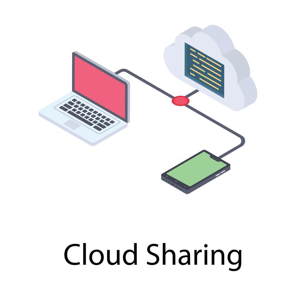 intercambio de datos en la nube vector