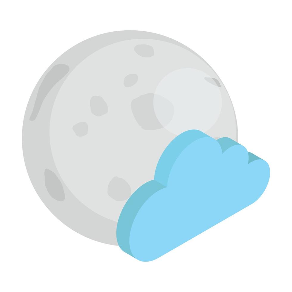 Moon With Cloud vector