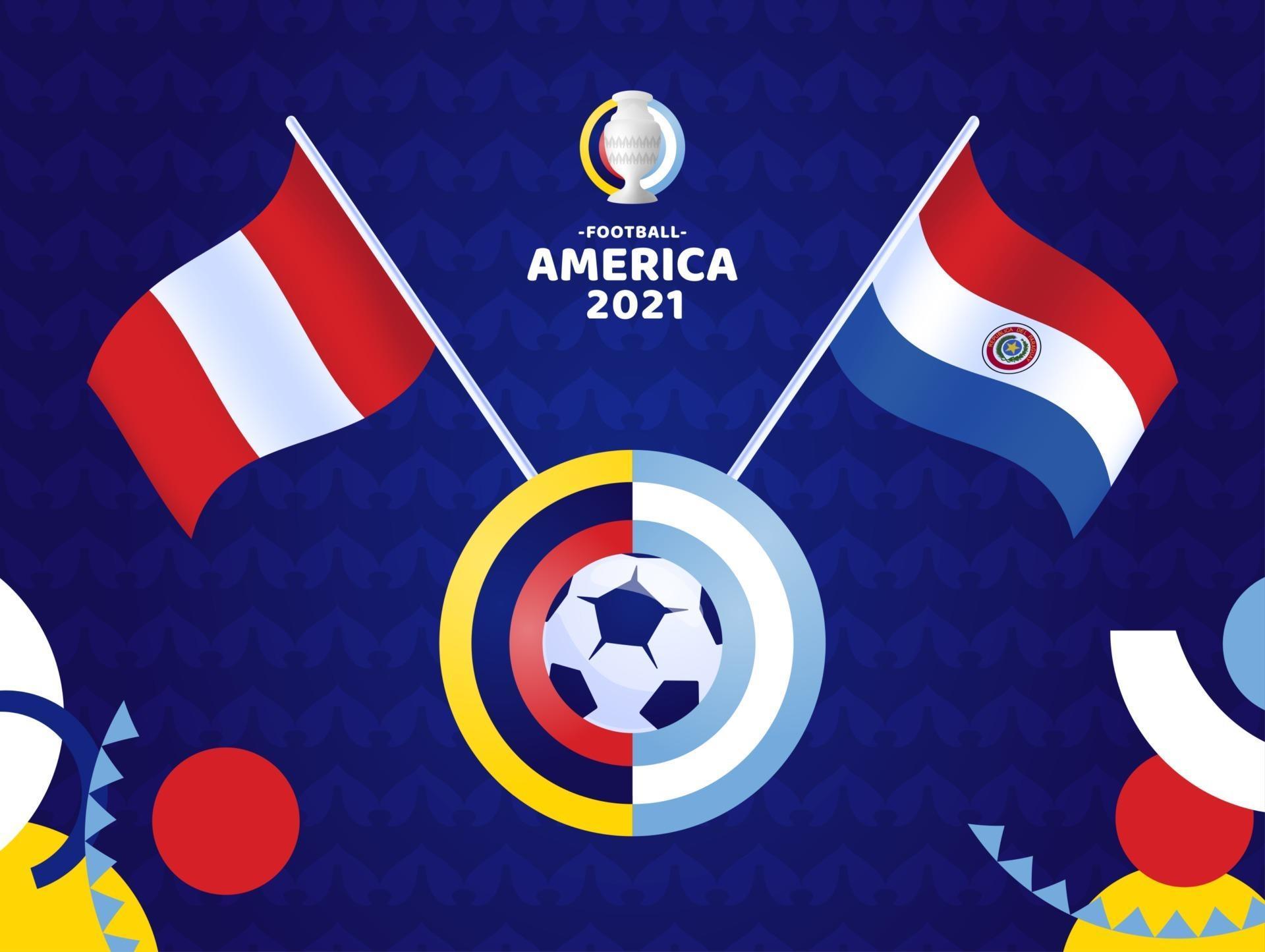 Peru vs Paraguay match vector illustration Football 2021 championship