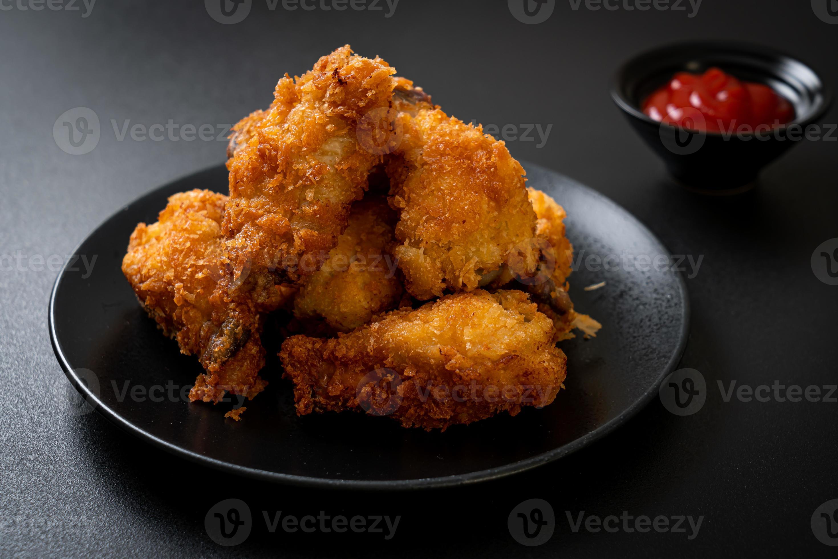 Fried chicken wings with ketchup unhealthy food 2889012 Stock Photo
