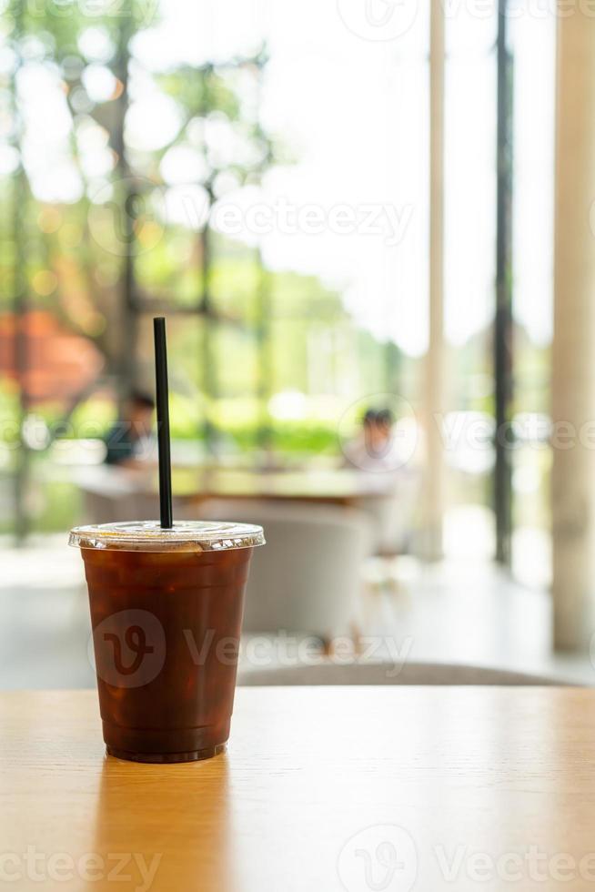 Iced Americano coffee in cafe restaurant photo