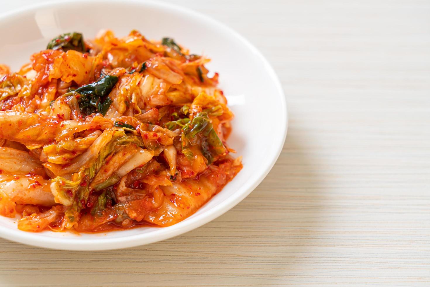 Kimchi cabbage on plate photo