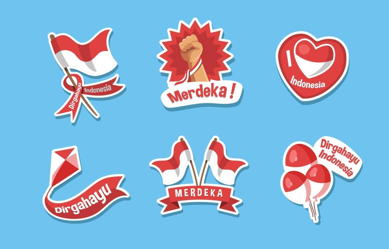 Dirgahayu Indonesia Independence Day Sticker vector