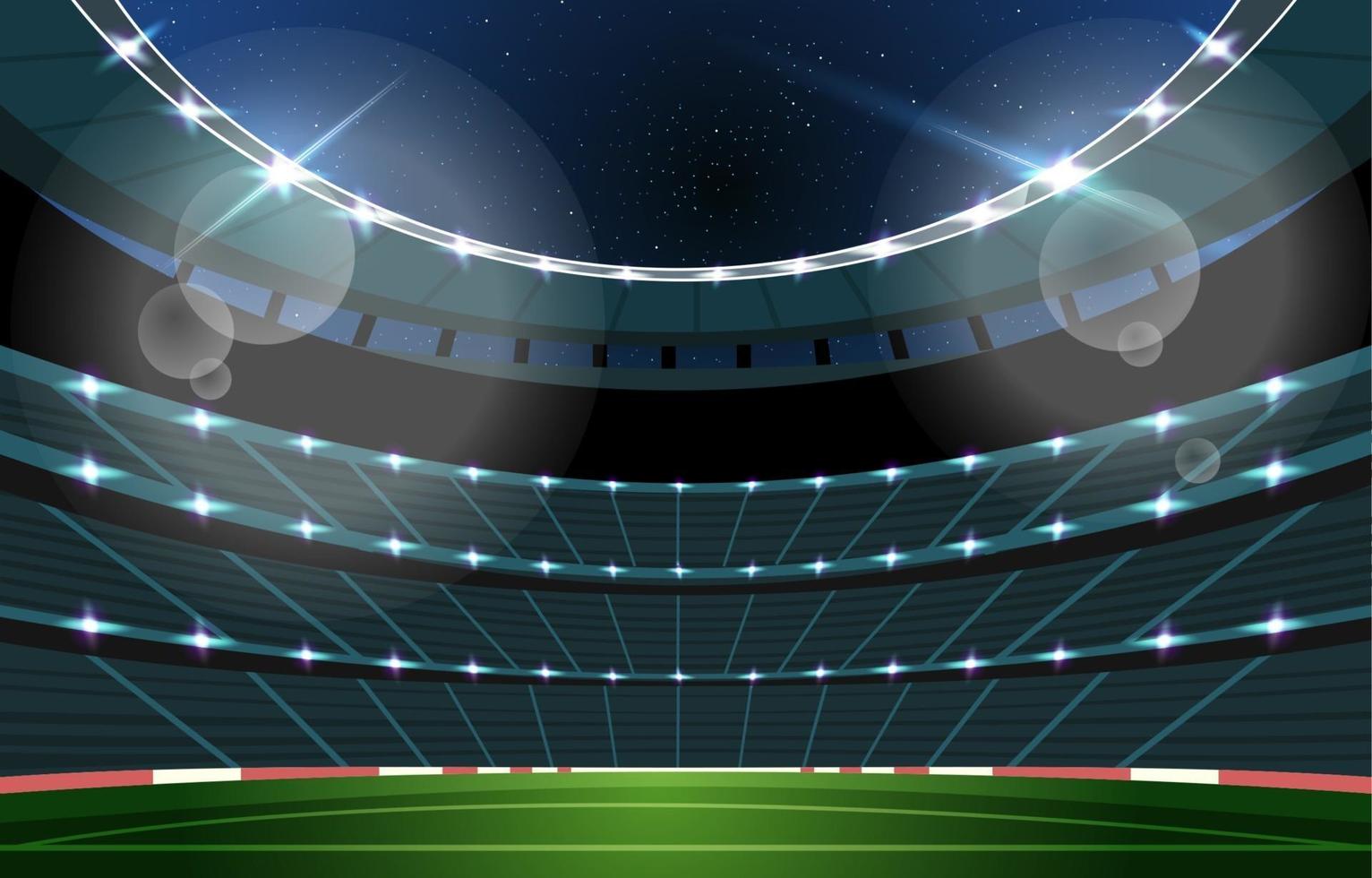 fondo del estadio de fútbol en la noche vector