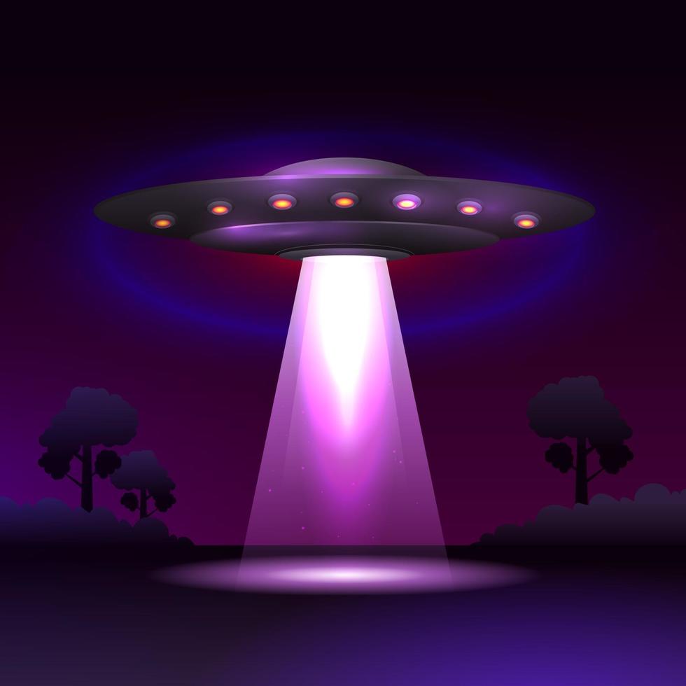 UFO Landing on a Planet vector