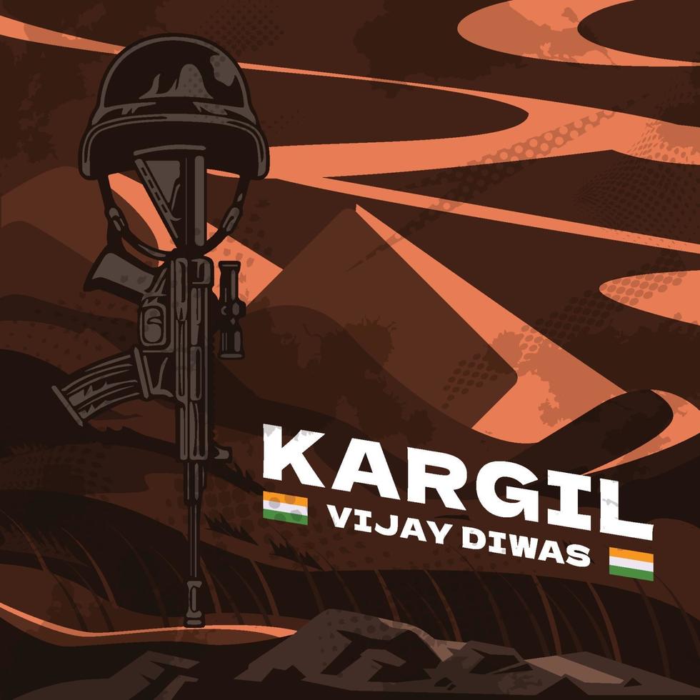 Kargil Vijay Diwas Celebration Concept vector