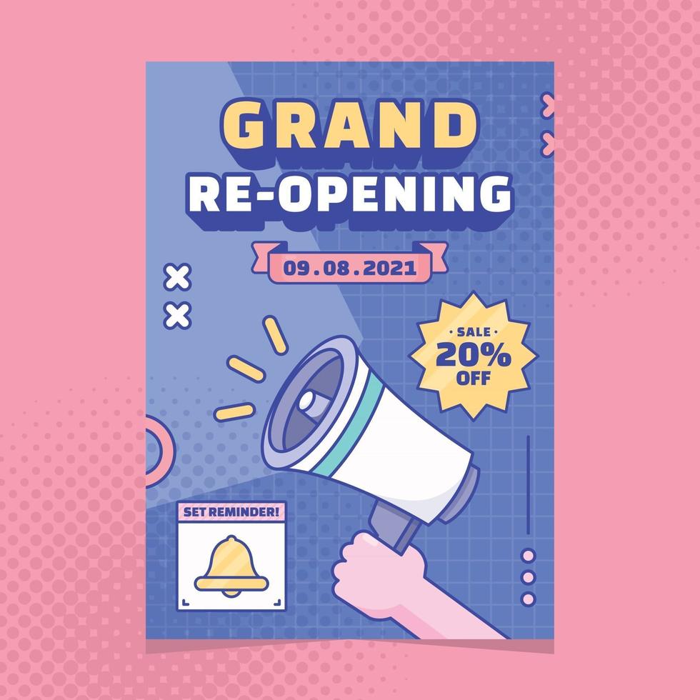 Grand Re-Opening Poster Template vector