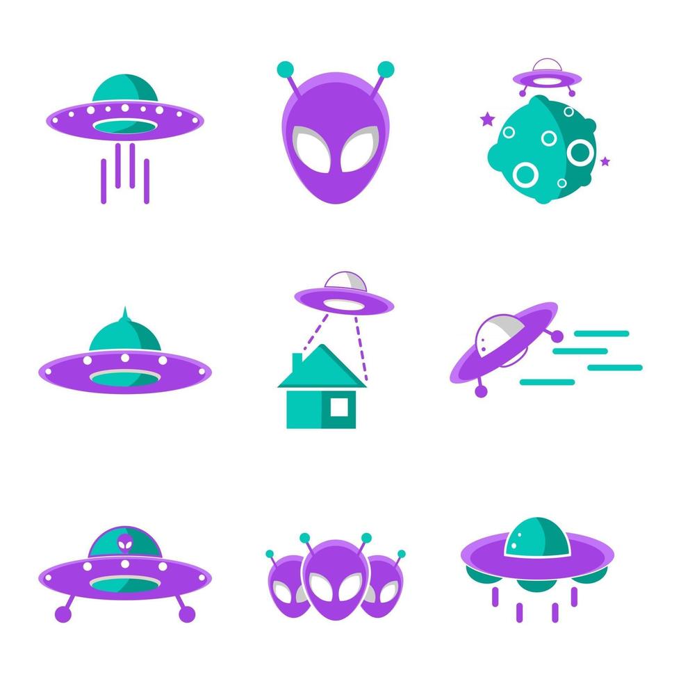 UFO Icon Set vector