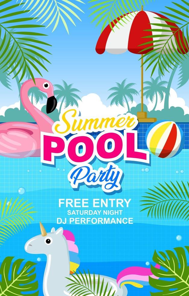 Summer Pool Party Poster vector