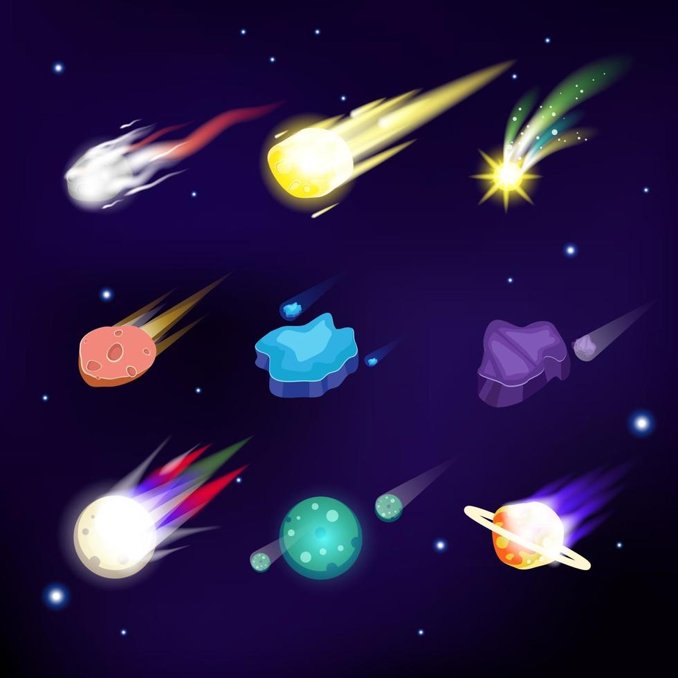 Various of Meteors Elements vector