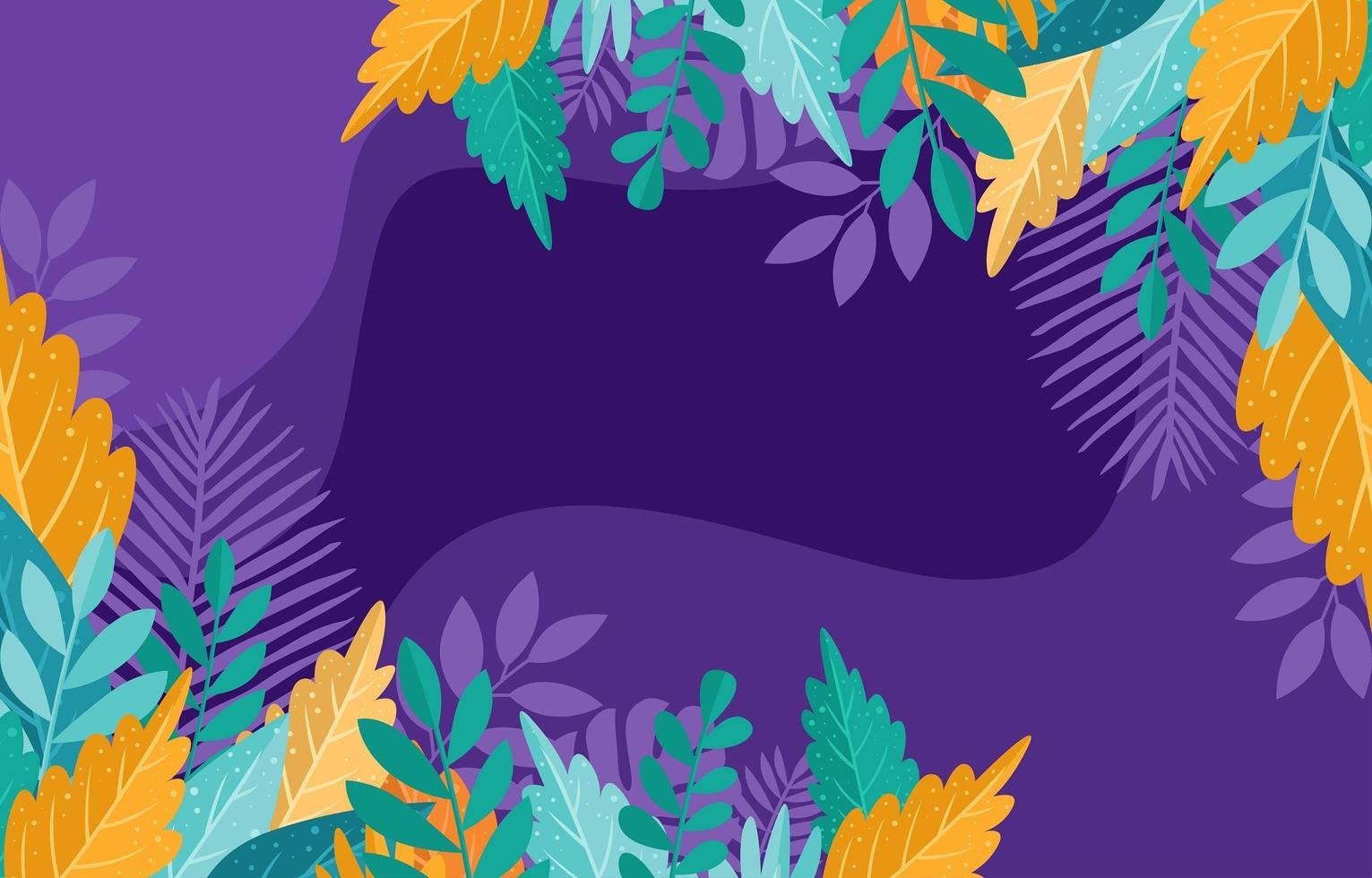 Tropical Floral and Leaves with Fluid Background vector