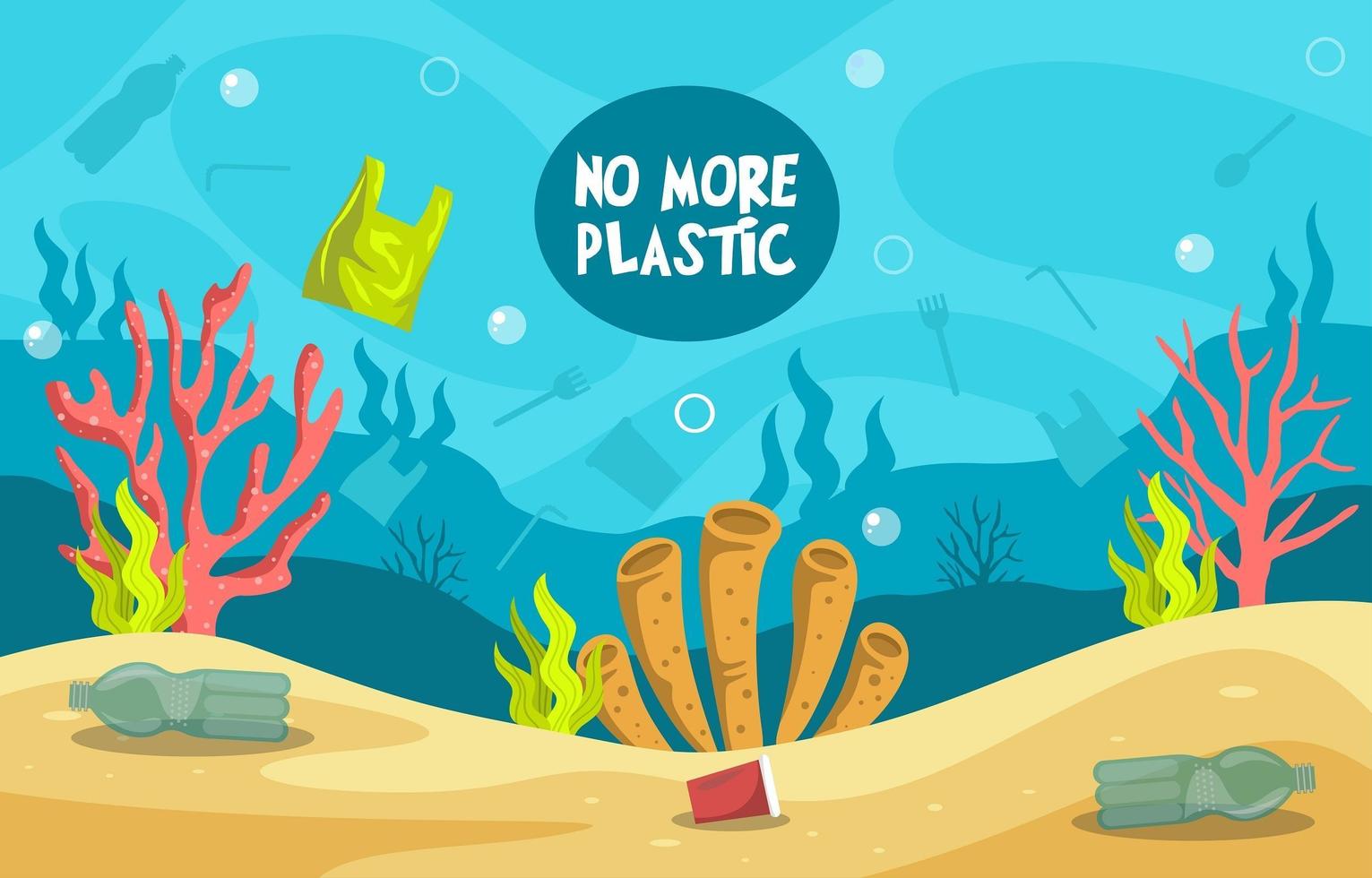 No Plastic Campaign vector