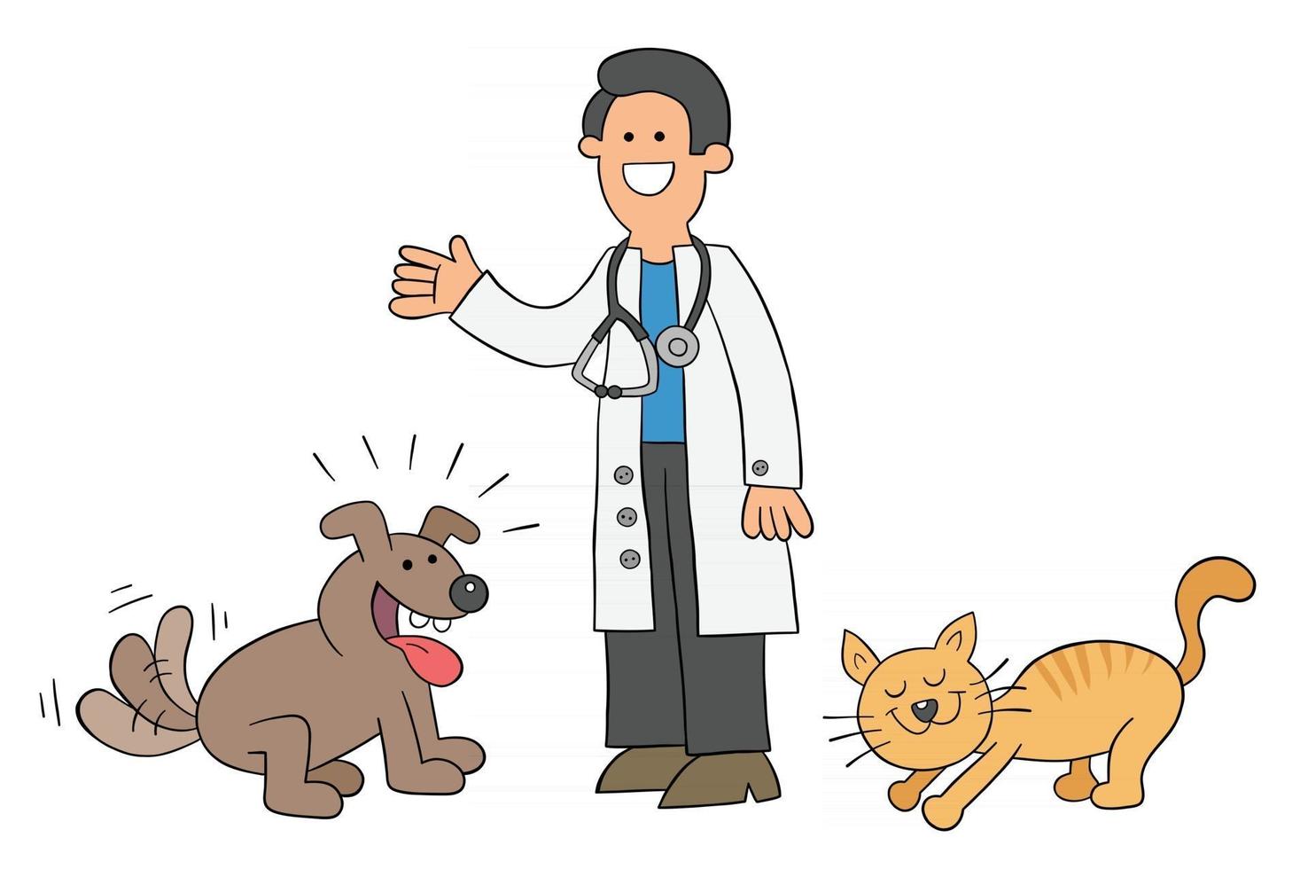 dibujos animados el veterinario está con el gato y el perro y están muy felices ilustración vectorial 2889607 Vector en Vecteezy dibujos animados el veterinario está con el gato y el perro y están muy felices ilustración vectorial 2889607 Vector en Vecteezy