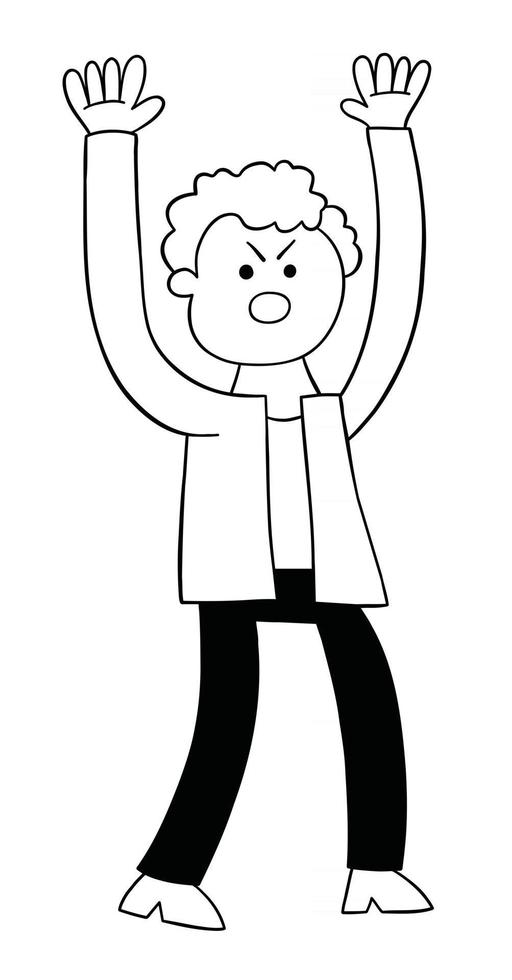 Cartoon Man Angry and Shouting Vector Illustration