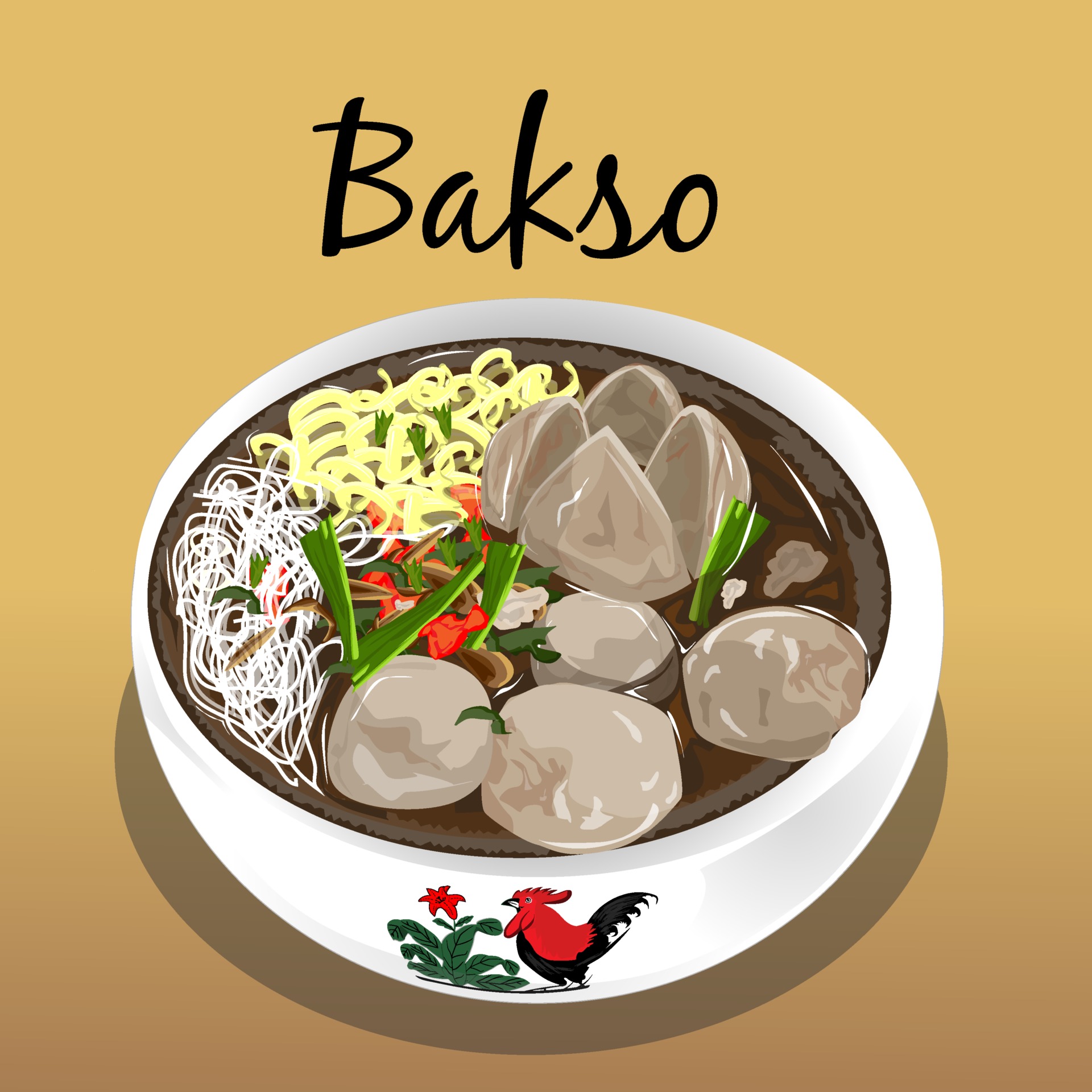 Indonesian Traditional Food Meatball Illustration 2889696 Vector Art at