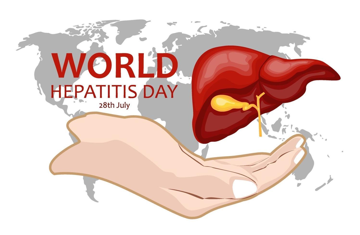 World Hepatitis Day illustration, 28th July, vector image