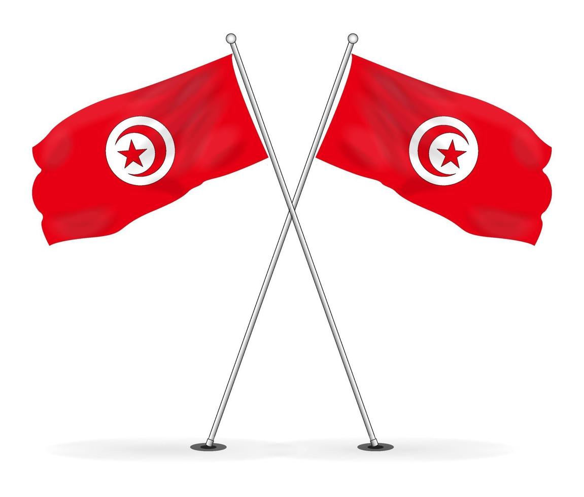 Bundle of Tunisian national flag vector image