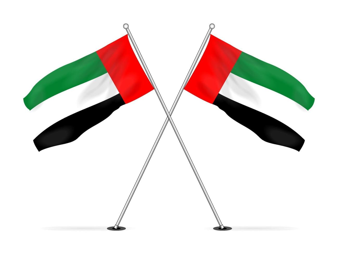 imagen vectorial de la bandera nacional de los emiratos árabes unidos vector