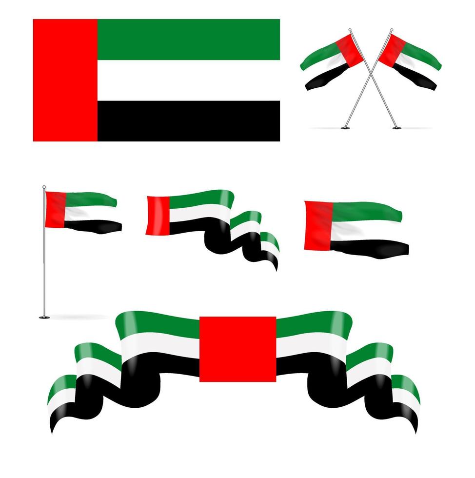 Vector image of the national flag of the United Arab Emirates