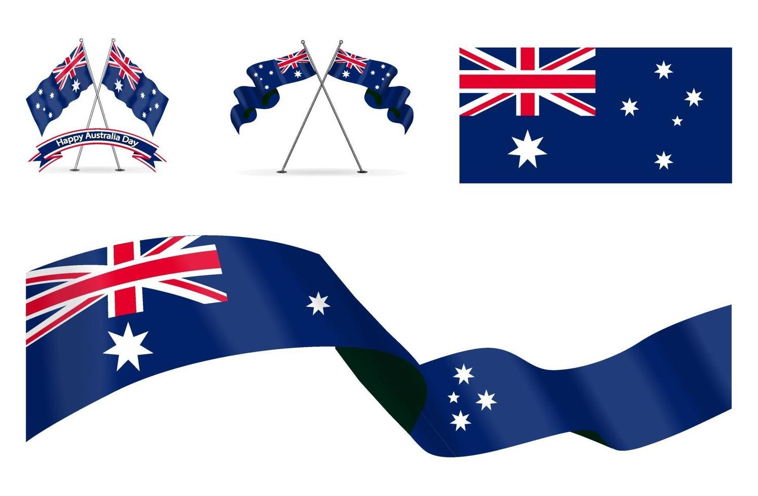 Ilustración de vector de bandera de australia editable y escalable