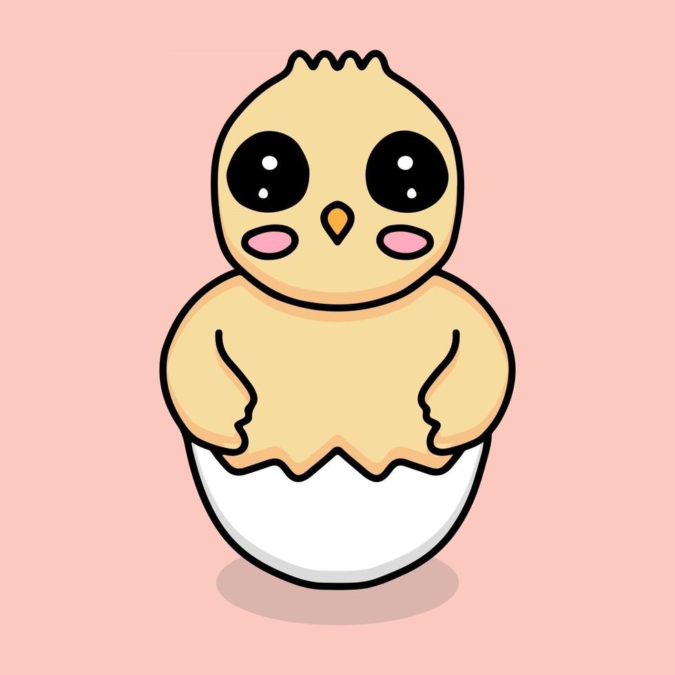 kawaii born chicks design vector with cartoon style