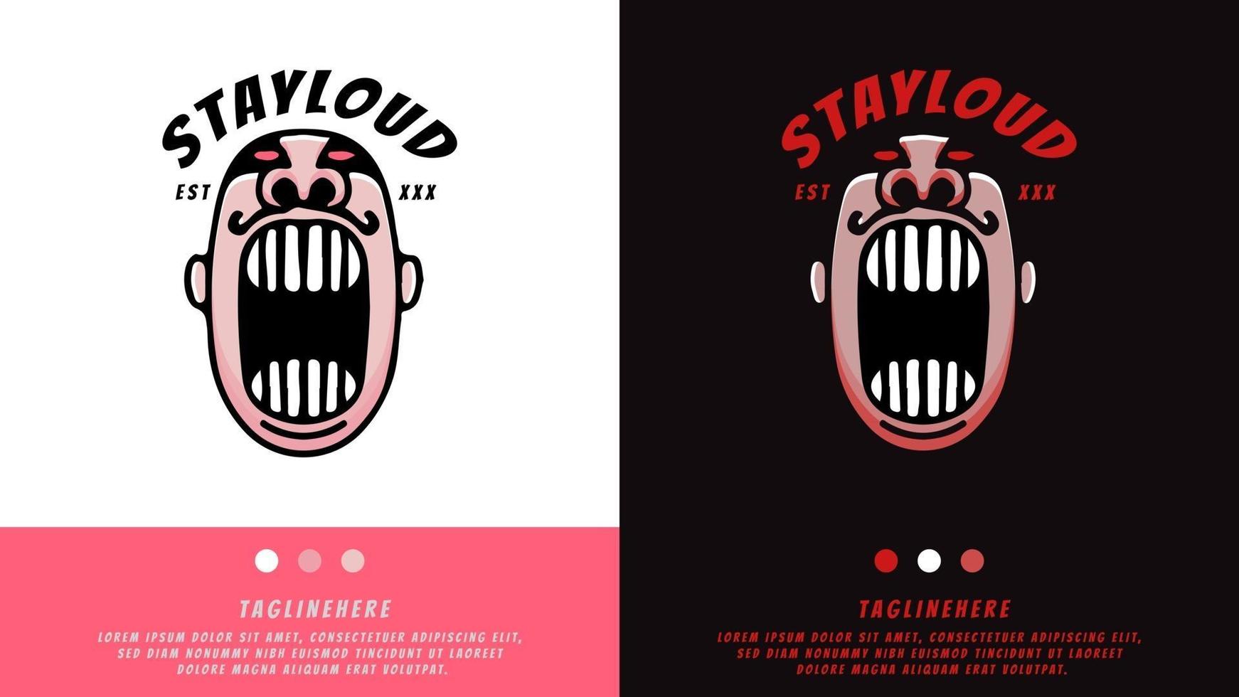retro man screaming with stay loud typography. illustration for t shirt, poster, logo, sticker, or apparel merchandise. vector