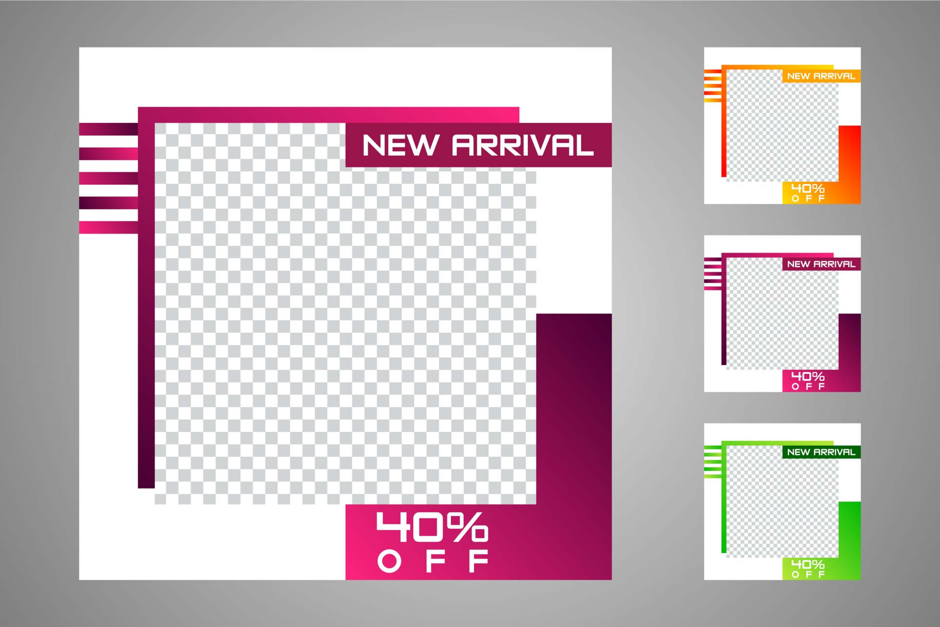 New set of editable minimal banner templates. Suitable for social media ...