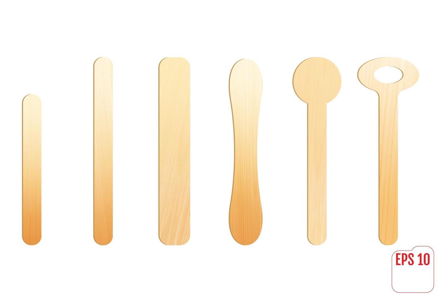 Wooden stick for icecream or medical tongue depressor vector