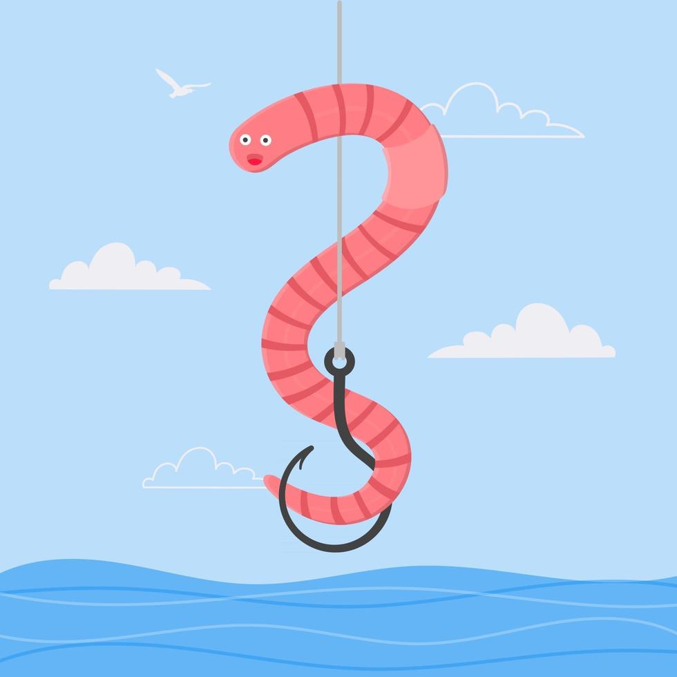 Earthworm cartoon character icon sigh. vector
