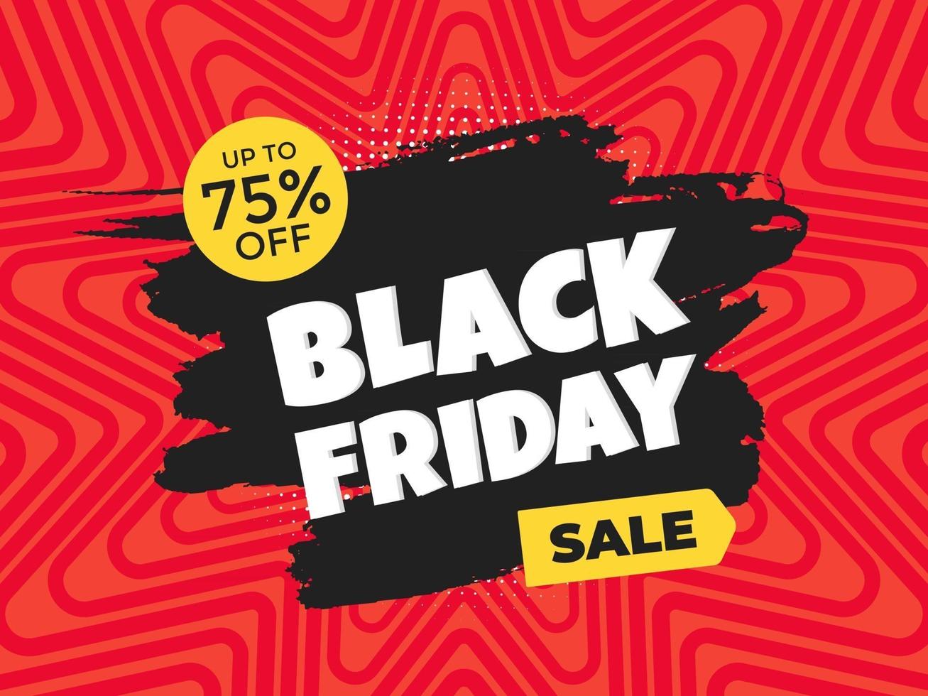 Black friday sale discount clearance banner with brush stroke template concept vector