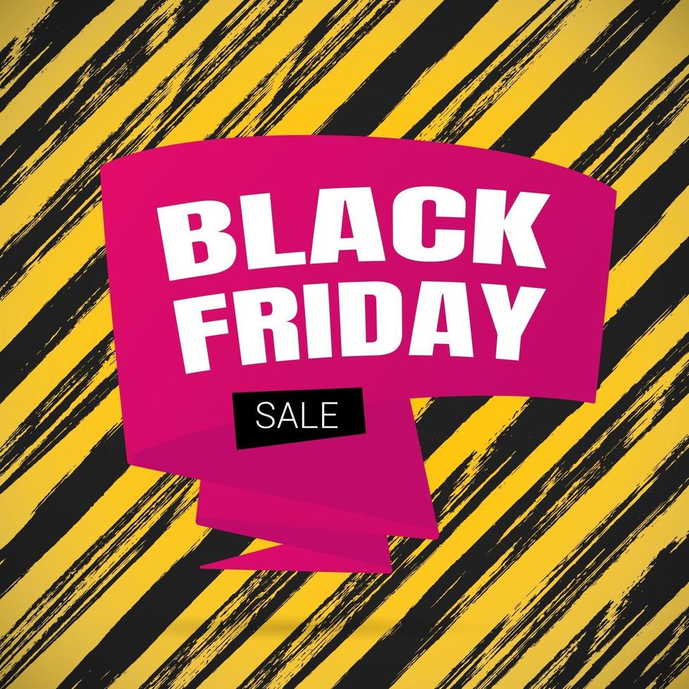 Black friday sale inspiration poster, banner or flyer vector illustration isolated on brush stroke background.